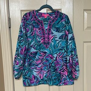 Lilly Pulitzer Blue and Pink Tunic Top